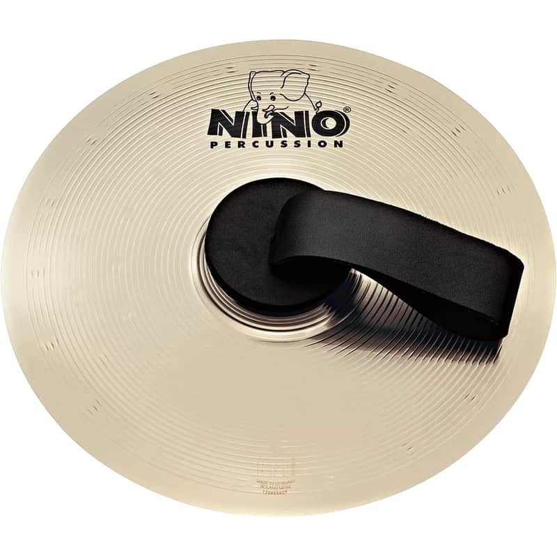 Nino Percussion 14" Cymbal with Holding Straps, Nickel Silver, 2-YEAR WARRANTY (Single Cymbal) image 1