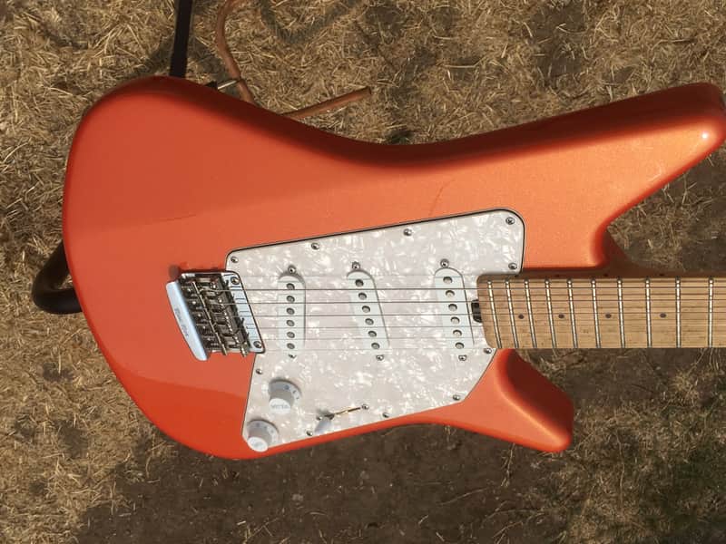 Ernie Ball Music Man Albert Lee SSS- Birdseye Maple- Pearl Orange-Hardcase image 1