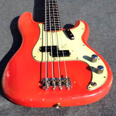 Fender Precision Bass 1963 - Fiesta Red - Custom Color - image 4