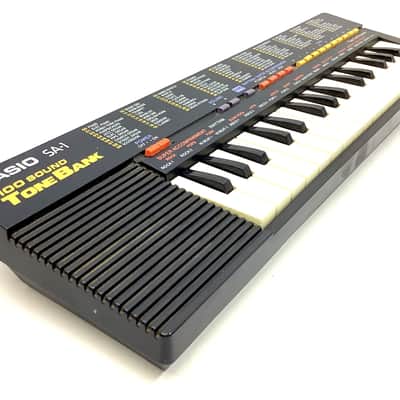 Casio SA-1 3 BOOK MANUAL 6 PATTERN PULSE CODE MODULATION PCM 100 TONE BANK 1989 - mini keyboard with complex LO-FI wavetable sounds PC Kid Techo Punk pop Japan Anime Manga Black BOXED RARE image 13