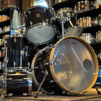 VINTAGE 1980's Gretsch Square Badge Factory Original Drum Set in Gloss Ebony - 16x22, 10x10, 10x12, 11x13, 16x16 image 3