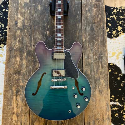 Gibson USA Memphis ES-335 2018 Limited Edition Figured Blueberry Burst Fade w/ OHSC & Docs image 15