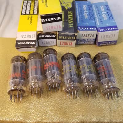 Sylvania ONE (1) 12BH7A tNOS AT1000 TESTED Balanced! PI Vacuum Tube grey ridged 12BH7 dual triode 1964-1976 image 4