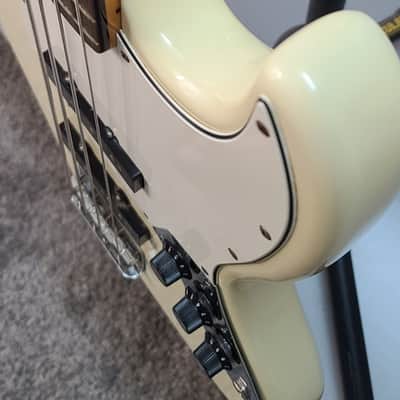 1989 Vintage Squier Jazz Bass E Neck!  Fantastic cond, Excellent Bass 1989 - Pearl White image 9