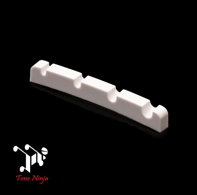 Genuine Tone Ninja Slotted 4-String J-Bass Nut White NUT-103-W1 image 1