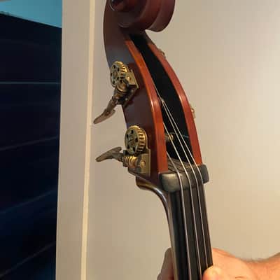 samuel shen SB100 3/4 upright bass with pickup and gig bag image 3