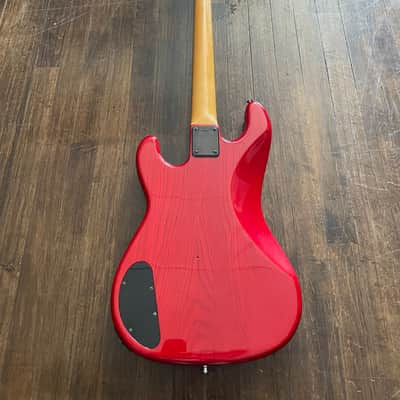 Rare 1980s ESP P-Bass Electric Bass Transparent Red MIJ Japan image 3
