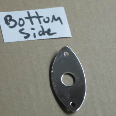 used (lightly relic'd) Gotoh JCB-2 Oval-shaped 2 screws Chrome metal  jack plate - also called JCB-2 Football Shaped 2 screw Chrom jack plate) Chrome plated brass (screws included) from 2010s image 10