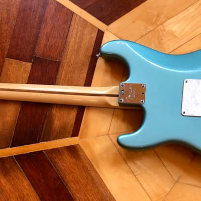 2001 Fender USA Lone Star American HSS Stratocaster Electric Guitar Teal Green Metallic Fender Padded case image 18