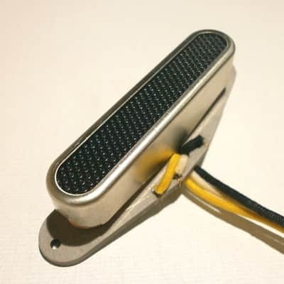 Telecaster Neck Pickup Raw Non Plated Open Cover Black Foil Alnico Hand Wound Coil Tap by Q pickups image 3