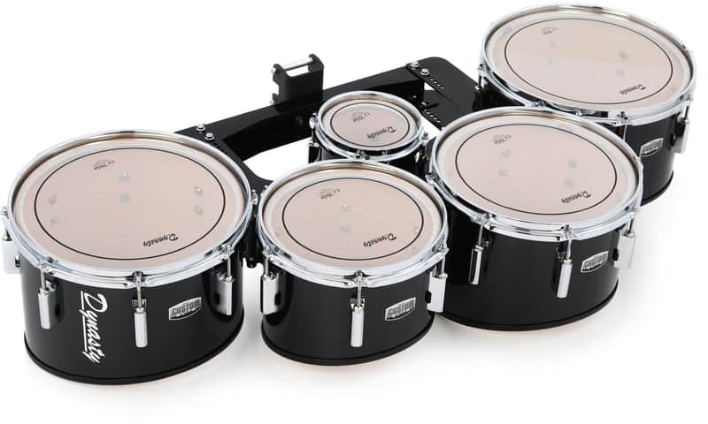 Dynasty Custom Elite Multi-Tenor Marching Drums - Quint  Black image 1