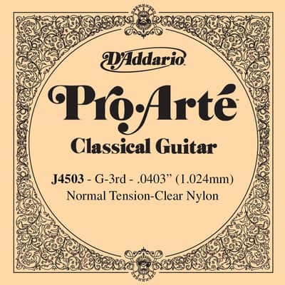 D'Addario J4503 Pro-Arte Nylon Classical Guitar Single String Normal Tension Third String