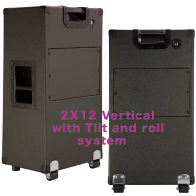 2x12 Vertical Guitar speaker empty cabinet charcoal black tolex US made image 10