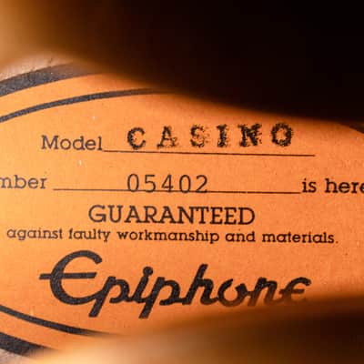 1990 Epiphone Casino Natural Near-Mint, Pre-Elitist Revolution w/ Case & Hangtag, Japan Terada image 6