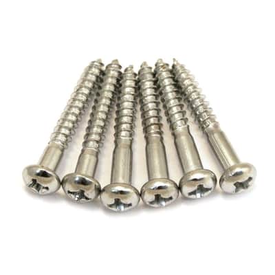 GS-0013-001 (6) Nickel Tremolo Mounting Screws for 6-point Fender Strat® Guitar