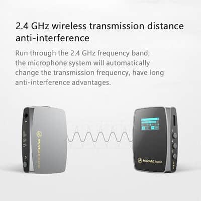 MIRFAK WE10 Wireless Microphone Clip-on Lavalier Microphone 2.4GHz Vlog Interview Recording SLR Radio image 5