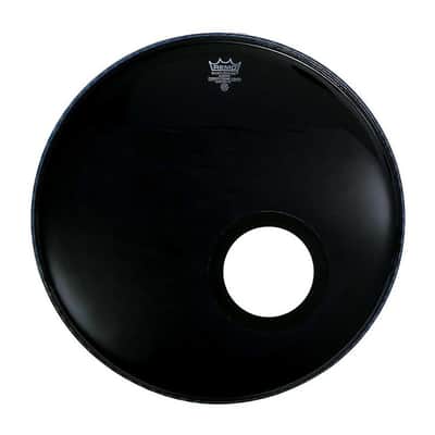 Remo Powerstroke P3 Ebony Bass Drum Head 22" w/ 5" Black DynamO Port Hole