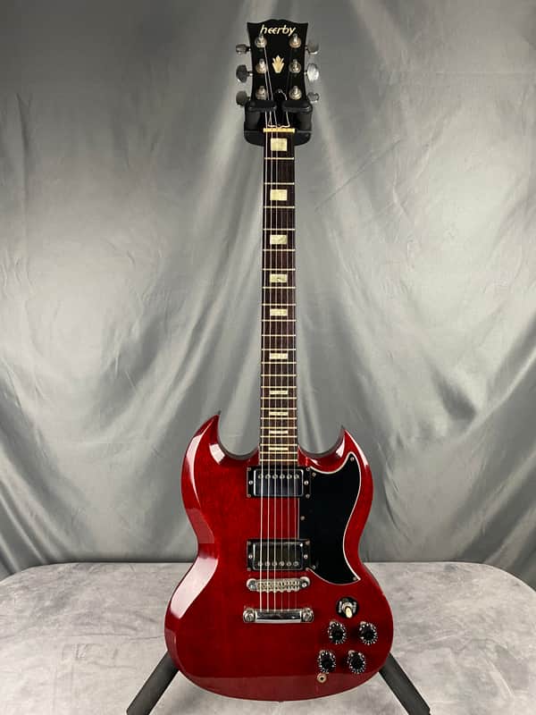 Heerby SG Kasuga MIJ Rare! Neck Thru 1977 Trans Red image 1