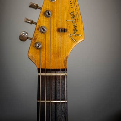 1963 Namm Fender Stratocaster Custom Shop Limited Edition Vintage White Heavy heavy relic image 5