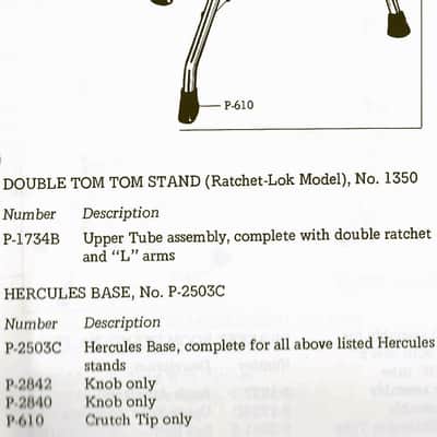 Ludwig #1350 Hercues Double Tom Stand Vintage Late 70s to Mid 80s  - LDTS-707-HERC image 18