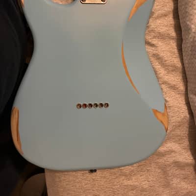Partscaster SSH Stratocaster H/T Relic Sonic Blue SBS Alinico 2 14.5 Alinico 5 11k 10K image 4
