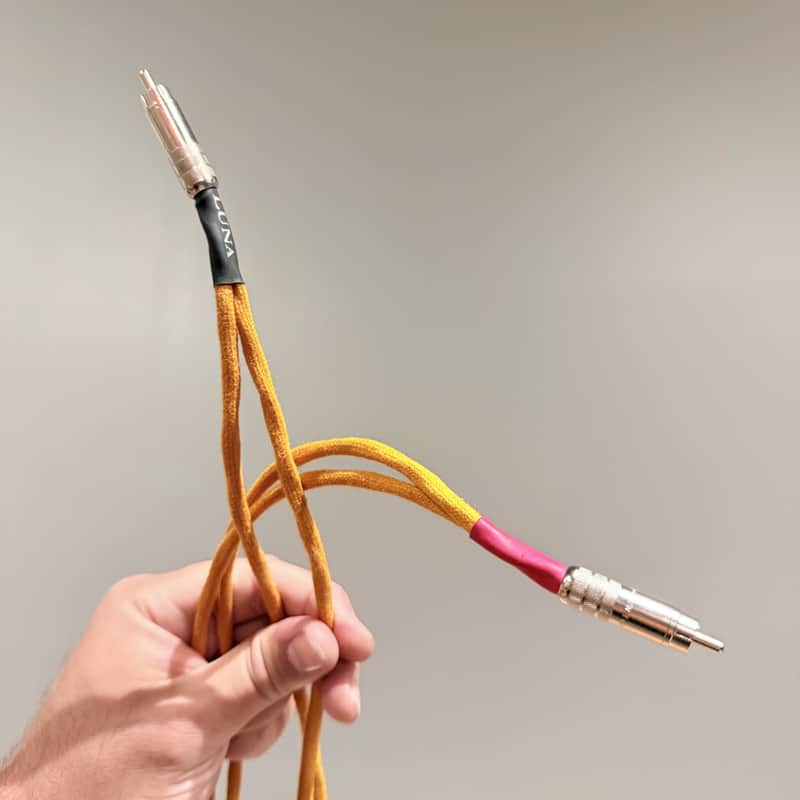 Luna Orange RCA Y-Splitter Interconnects (Stereo Pair) – Male to Dual Male image 1