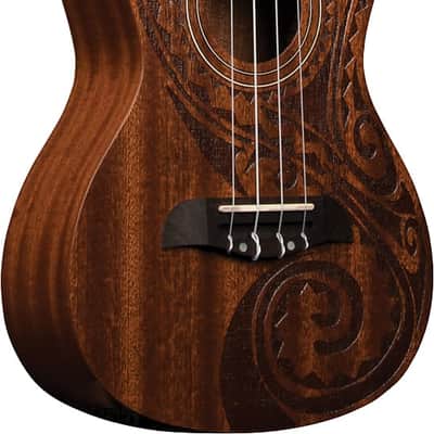Oscar Schmidt OU2TAT All Mahogany Laser Etched Tattoo 4-String Acoustic Concert Size Ukulele image 1