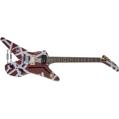 EVH Striped Series Shark Burgundy w/ Silver Stripes image 6