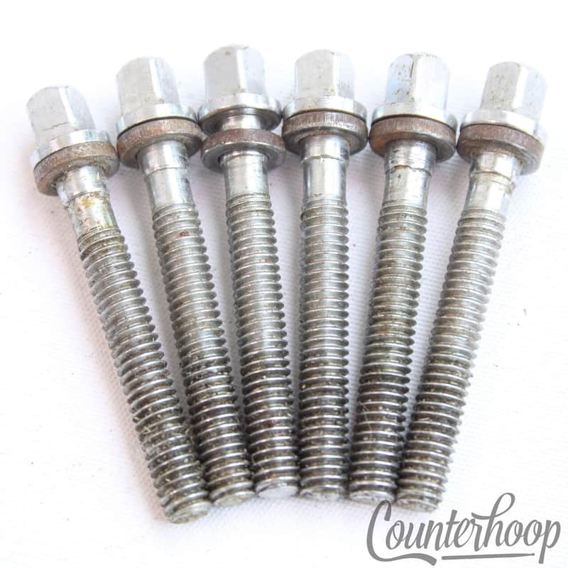 Gretsch 6x Tension T-Rods 1 5/8"Chrome Tom/Snare Drum Round Badge Vintage60s USA image 1
