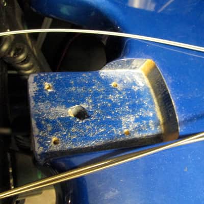 FENDER Squier Standard Jazz Electric Bass Guitar w/Blue matching h/s sold AS IS image 10