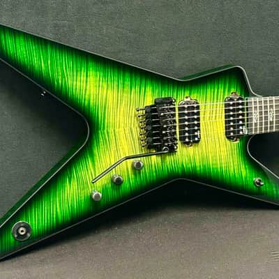 Dean Guitars - USA - Custom Shop - ML - 7 String - Emerald Burst Flame Maple Top - Reverse 7 Inline Head Stock - Floyd Rose - DMT 7 Nostalgia and Baker Act  Pickups - Black Hardware - w/OHSC - Call for Best Price !!! image 7