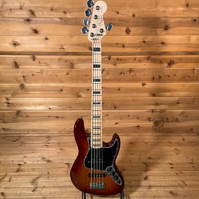Fender Custom Shop Custom Classic V Electric Jazz Bass Guitar - Cherry Sunburst image 2