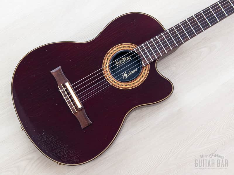 1993 Gibson Chet Atkins CE Classical Wine Red Cutaway Acoustic Electric Nylon String Guitar w/ Case & Tags, Yamano image 1