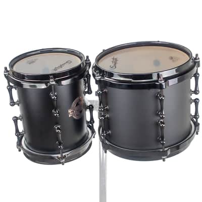 Sawtooth Hickory Series Concert Toms, 6" x 8" & 8" x 8" Matched Pair, Dual-Head Design, 6-Ply Hickory Shells, 3.2 mm Triple-Flange Hoops, Black Nickel Hardware, Chocolate Satin Finish image 2