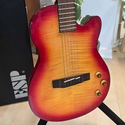 ESP CUSTOM SHOP Climax 1 of 100 ever made! Limited Edition RARE Model Ash Body! Cherry Sunburst 90s 1990's Piezo Electric AAA Flame Top Singlecut Guitar image 7