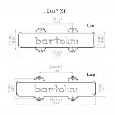 NEW Bartolini 9J1 4-String Jazz Bass Pickup Set Fender Jazz Bass Neck & Bridge image 2