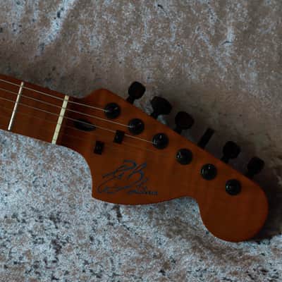 GB Liuteria Traditional Strato semi hollow rosewood and blue resin image 13
