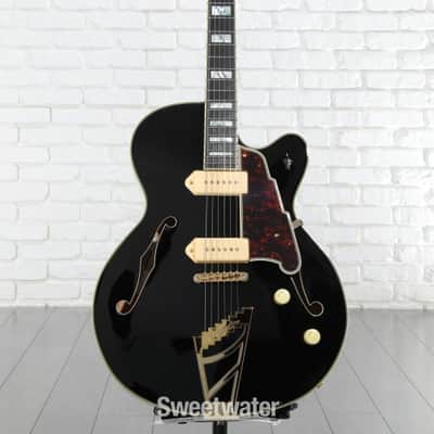 D'Angelico Excel 59 Hollowbody Electric Guitar - Solid Black with Stairstep Tailpiece (59ExSBkd1) image 1