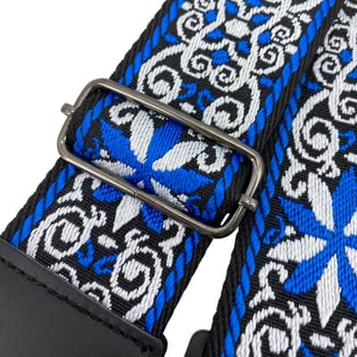 Blue Shackles Embroidered Guitar Strap - Adjustable Punk & Metal Style image 6