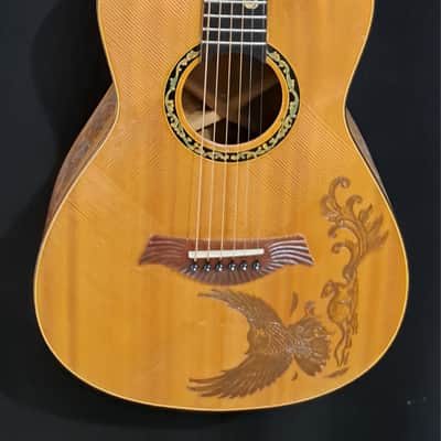 Acoustic Parlor Guitar Handmade by Blueberry Guitars Owl Motif image 6
