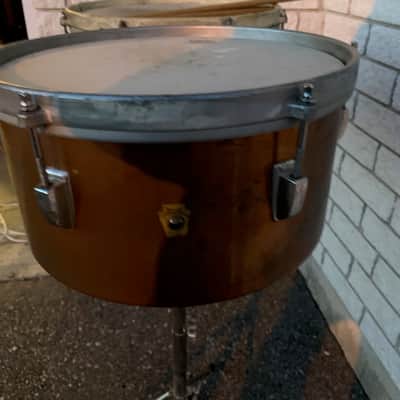Ludwig pair of timbales - brass image 3