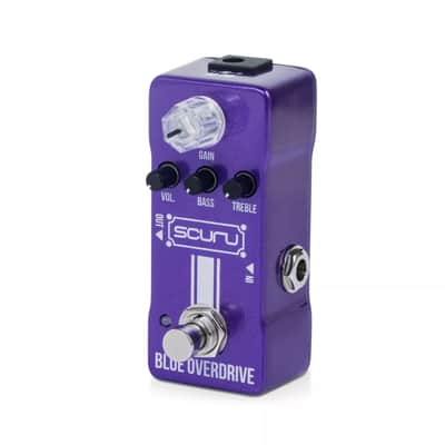 SCURU Blue Overdrive Guitar/Bass Effect Pedal GAIN/VOL/BASS/TREBLE Powerful EQ Made By Caline image 3
