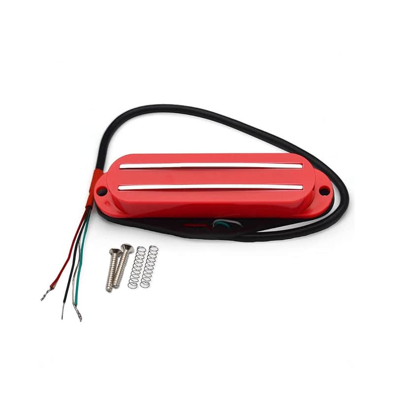 Brand New  Red Alnico 5 Hot Rail Humbucker Single-Coil-Sized Pickup 9-10K Humbucker for ST Single Size Pickup Electric Guitar Replacement image 1