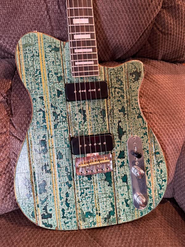 150 yr old Iowa farmhouse siding Topped Thinline Telecaster - Rubio Monocoat - Custom Pickups image 1