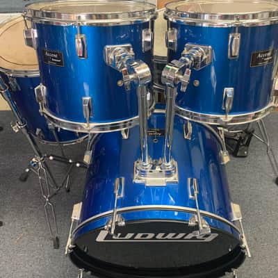 Ludwig Accent / Tama 5pc. Kit w/Hardware, Cymbals - Blue image 1