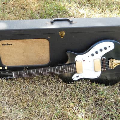 1964 Airline 7214 Amp in Case With Guitar Combo, 2 Pickup, Original, Plays Great! image 1