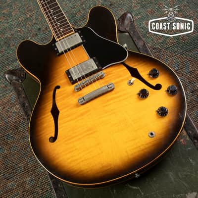 1993 Gibson ES-335 Dot Semi-Hollow Guitar Vintage Sunburst w/case image 7