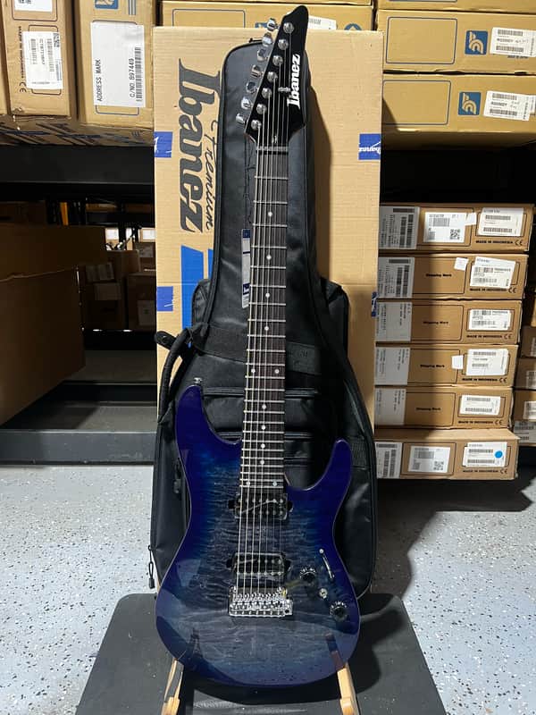 Ibanez Premium AZ427P2QM 7-string Electric Guitar - Twilight Blue Burst image 1