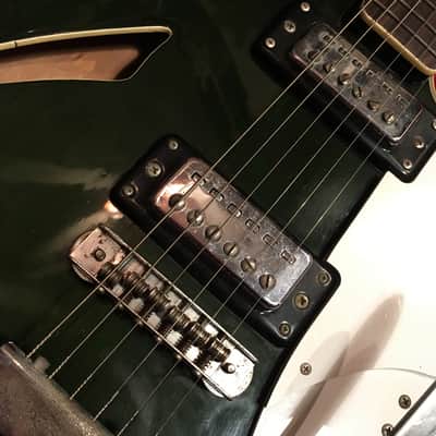 c.1969 Greco (Fujigen) ER-180 Semi-Hollow Guitar MIJ Vintage Dark Green image 6