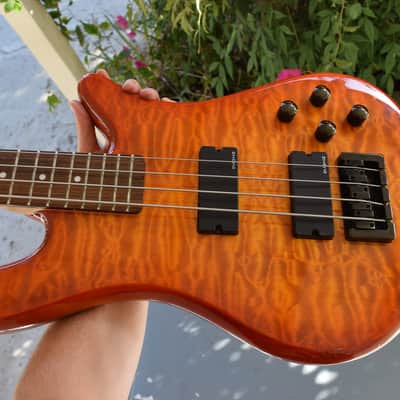 Spector Q4 Pro Bass , with hard case , EMG pickups , flame maple top image 9